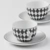 Σετ δύο πορσελάνινων φλιτζανιών τσαγιού – Checkerboard Σετ δύο πορσελάνινων φλιτζανιών τσαγιού – Checkerboard