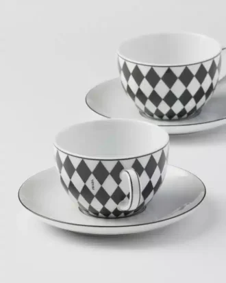 Σετ δύο πορσελάνινων φλιτζανιών τσαγιού – Checkerboard