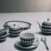Σετ γαλατιέρα και ζαχαριέρα από πορσελάνη – Checkerboard