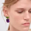 Σκουλαρίκια με κρεμαστά στοιχεία Couleur Vivante – Λευκόχρυσο με περίδοτο και αμέθυστο Σκουλαρίκια με κρεμαστά στοιχεία Couleur Vivante – Λευκόχρυσο με περίδοτο και αμέθυστο