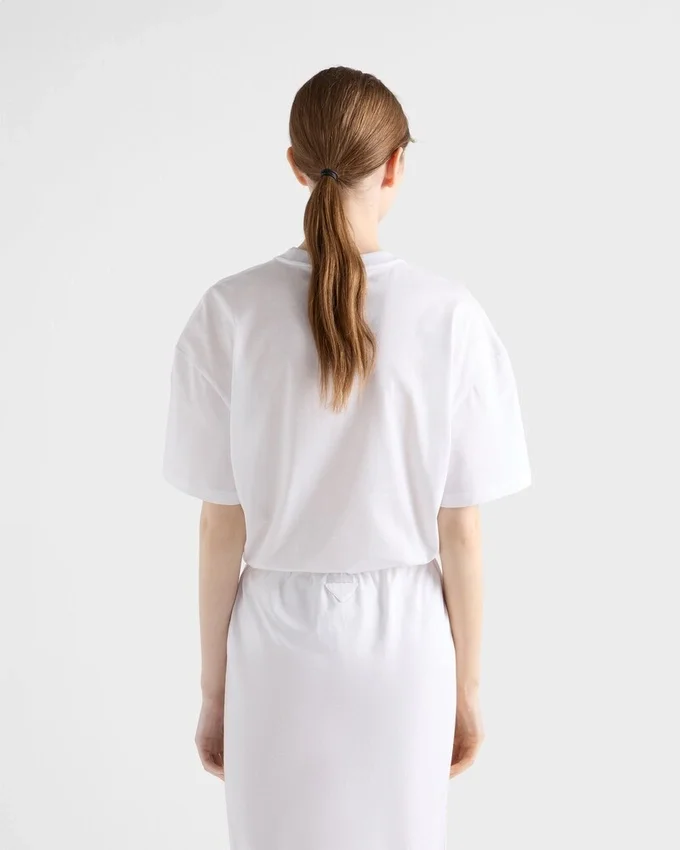 Τ-shirt από τζέρσεϊ σε oversized γραμμή Τ-shirt από τζέρσεϊ σε oversized γραμμή