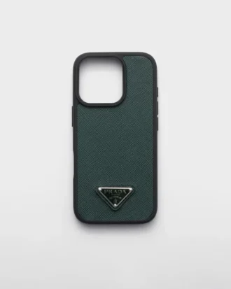 Θήκη από δέρμα Saffiano για iPhone 16 Pro