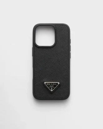 Θήκη από δέρμα Saffiano για iPhone 16 Pro