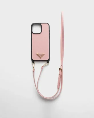 Θήκη από δέρμα Saffiano για iPhone 16 Pro Max με ιμάντα ώμου