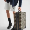 Τροχήλατη βαλίτσα Prada Symbole με κεντημένο ύφασμα