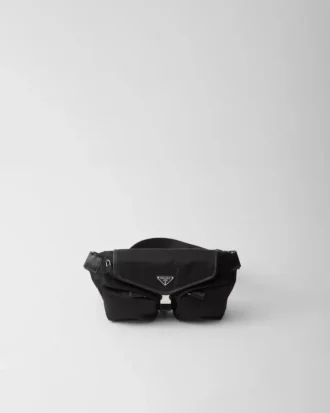 Τσάντα ώμου από Re-Nylon και δέρμα