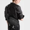 Τσάντα ώμου από Re-Nylon και δέρμα Τσάντα ώμου από Re-Nylon και δέρμα