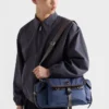 Τσάντα ώμου από Re-Nylon και δέρμα Τσάντα ώμου από Re-Nylon και δέρμα
