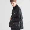 Τσάντα ώμου από Re-Nylon και δέρμα Saffiano Τσάντα ώμου από Re-Nylon και δέρμα Saffiano