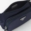 Τσάντα ώμου από Re-Nylon και δέρμα Saffiano