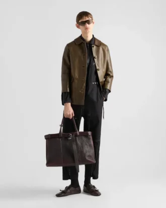 Τσάντα Prada από δέρμα Nappa με αγκράφα