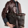 Τσάντα Prada από δέρμα Nappa με αγκράφα και ζώνη