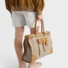 Τσάντα Prada Bonnie από λινό και δέρμα Τσάντα Prada Bonnie από λινό και δέρμα