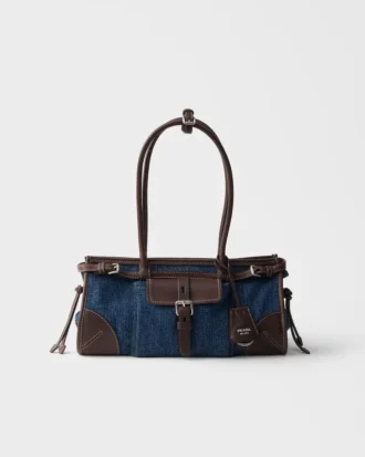 Τσάντα Prada Bonnie Medium από τζιν και δέρμα