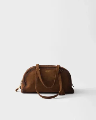 Τσάντα Prada Bowling Medium από σουέτ