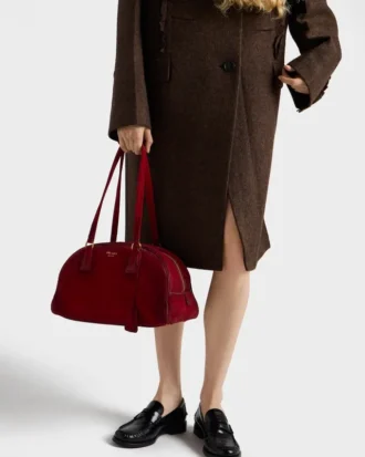 Τσάντα Prada Bowling Medium από σουέτ