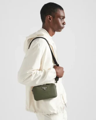 Τσάντα Prada Brique από δέρμα Saffiano