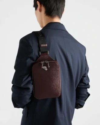 Τσάντα Prada Brique από δέρμα Saffiano