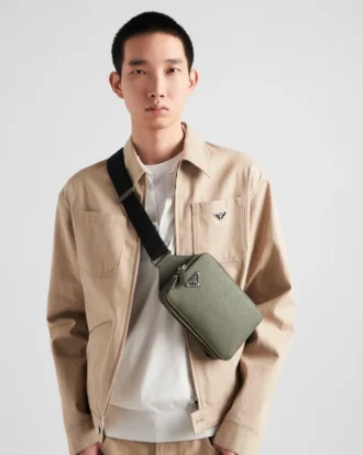 Τσάντα Prada Brique από δέρμα Saffiano