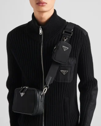 Τσάντα Prada Brique από Re-Nylon και δέρμα Saffiano