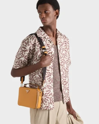 Τσάντα Prada Brique Medium από δέρμα Saffiano