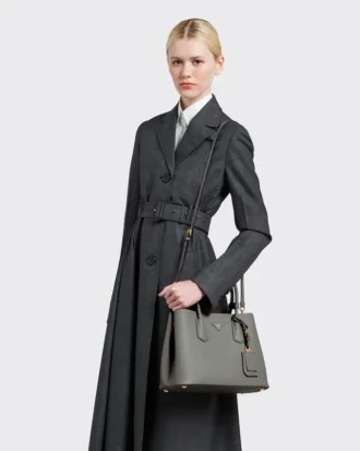 Τσάντα Prada Double Medium από δέρμα Saffiano
