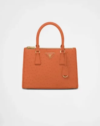 Τσάντα Prada Galleria μεσαίου μεγέθους από δέρμα στρουθοκαμήλου