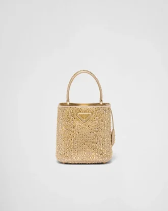 Τσάντα Prada Panier από σατέν με κρύσταλλα