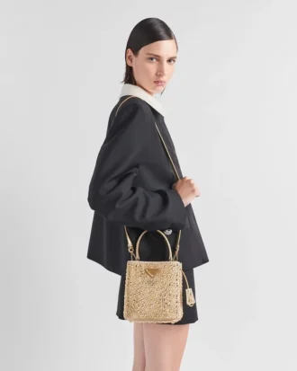 Τσάντα Prada Panier από σατέν με κρύσταλλα