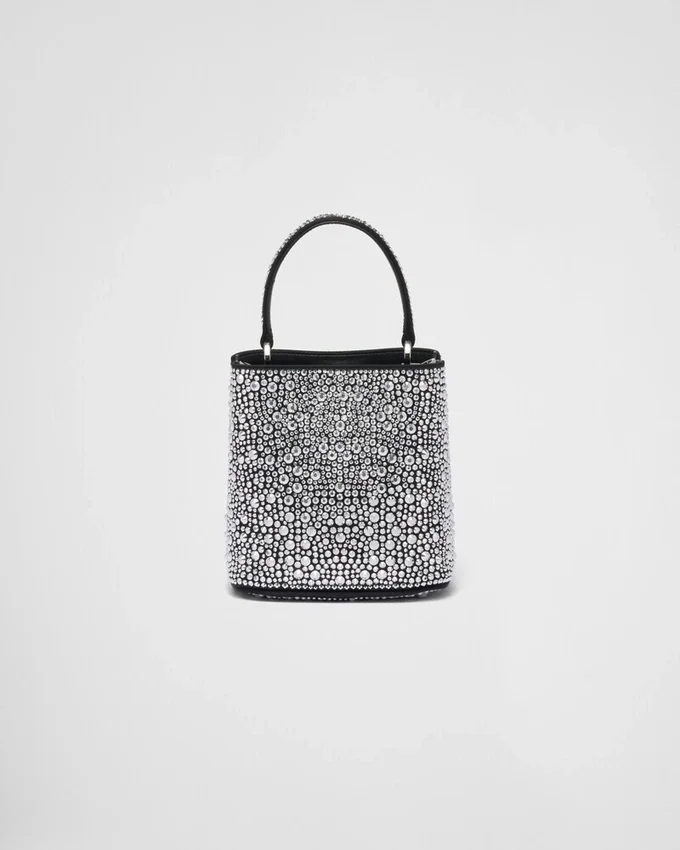 Τσάντα Prada Panier από σατέν με κρύσταλλα Τσάντα Prada Panier από σατέν με κρύσταλλα