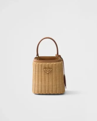 Τσάντα Prada Panier Mini από λυγαριά και δέρμα Τσάντα Prada Panier Mini από λυγαριά και δέρμα