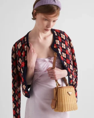 Τσάντα Prada Panier Mini από λυγαριά και δέρμα Τσάντα Prada Panier Mini από λυγαριά και δέρμα