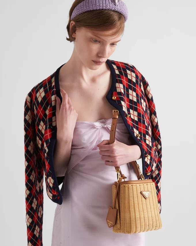 Τσάντα Prada Panier Mini από λυγαριά και δέρμα Τσάντα Prada Panier Mini από λυγαριά και δέρμα