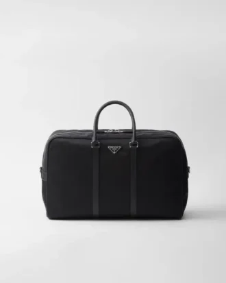 Τσάντα ταξιδίου από Re-Nylon και δέρμα Saffiano