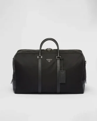 Τσάντα ταξιδίου από Re-Nylon και δέρμα Saffiano