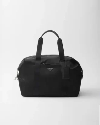 Τσάντα ταξιδίου από Re-Nylon και δέρμα Saffiano