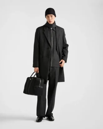 Τσάντα ταξιδίου από Re-Nylon και δέρμα Saffiano