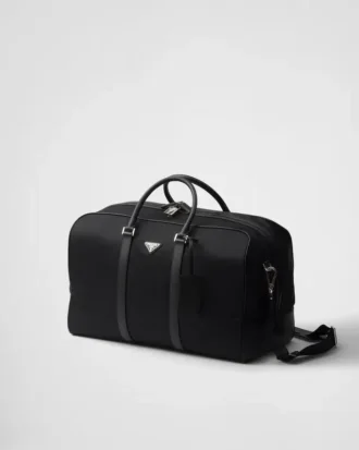 Τσάντα ταξιδίου από Re-Nylon και δέρμα Saffiano