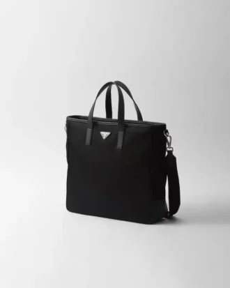 Τσάντα Tote από Re-Nylon και δέρμα Saffiano