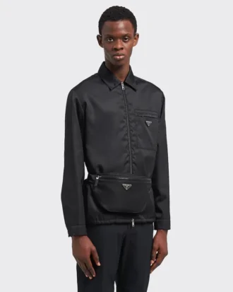 Τσάντα ζώνης από Re-Nylon και δέρμα Saffiano