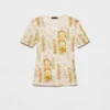 Βαμβακερό T-shirt με floral print Βαμβακερό T-shirt με floral print