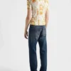 Βαμβακερό T-shirt με floral print Βαμβακερό T-shirt με floral print
