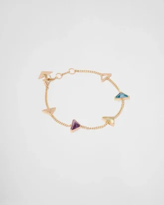Βραχιόλι Eternal Gold Chain από κίτρινο χρυσό και ημιπολύτιμους λίθους