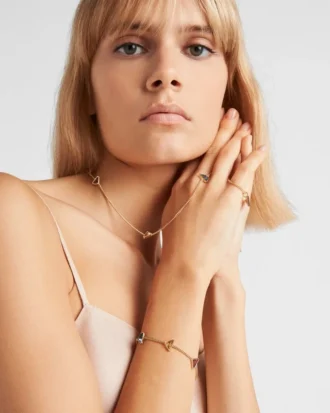 Βραχιόλι Eternal Gold Chain από κίτρινο χρυσό και ημιπολύτιμους λίθους