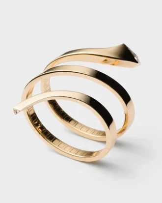 Βραχιόλι Eternal Gold Snake από κίτρινο χρυσό και διαμάντια εργαστηριακής καλλιέργειας